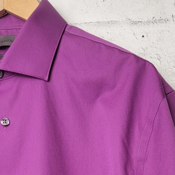 Ck Calvin Klein Purple Slim Fit Dress Shirt - Picture 3 of 6